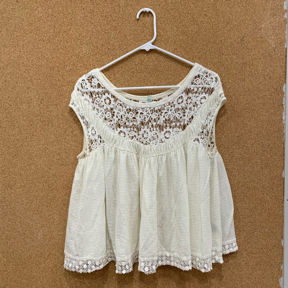 Free People Cream Blouse